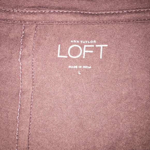 LOFT Eggplant Sequin & Cotton Large Top - Picture 4 of 4